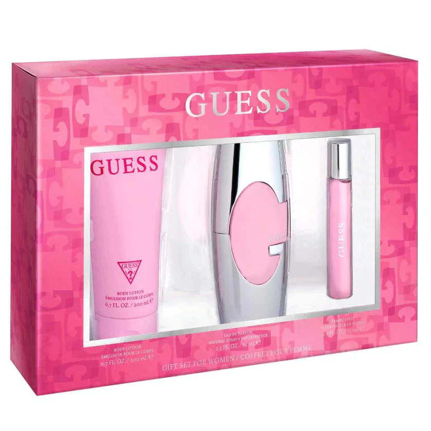 Guess Pink by Guess 3 Piece Gift Set Eau de Toilette Spray for Women